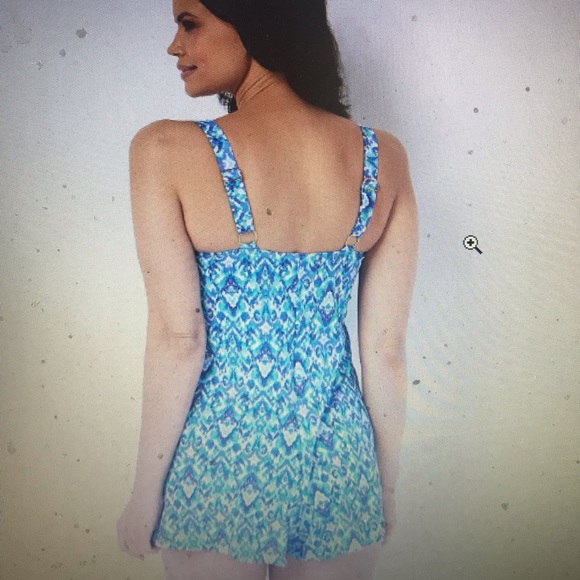 NWT $118 Fit 4 U Diagonal Ruffle Romper Blue - Picture 4 of 4